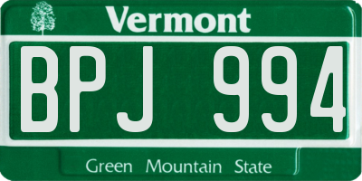 VT license plate BPJ994