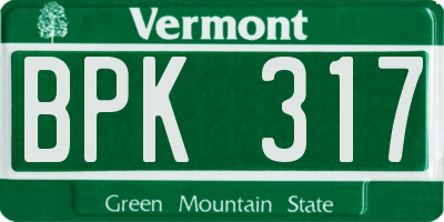 VT license plate BPK317