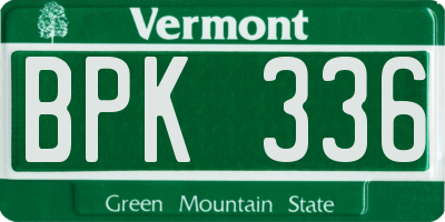 VT license plate BPK336