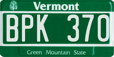 VT license plate BPK370