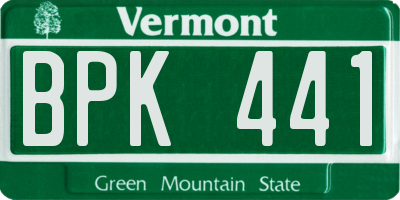 VT license plate BPK441