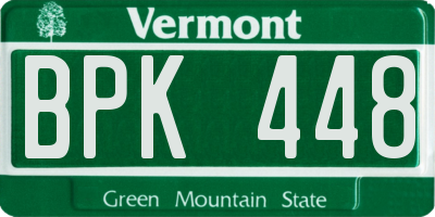 VT license plate BPK448