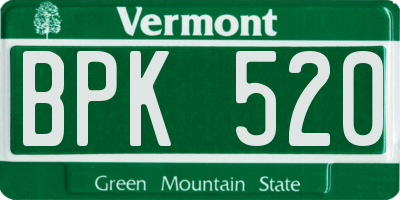 VT license plate BPK520