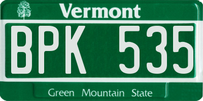 VT license plate BPK535