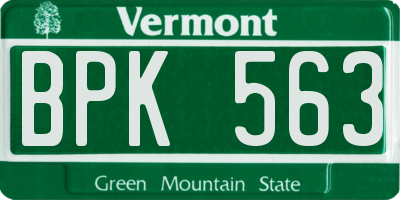 VT license plate BPK563