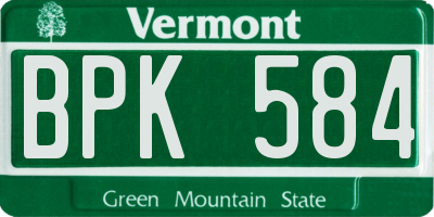 VT license plate BPK584
