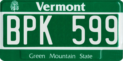 VT license plate BPK599
