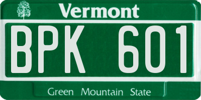 VT license plate BPK601