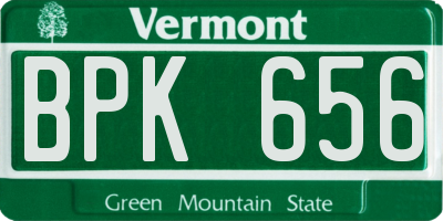 VT license plate BPK656