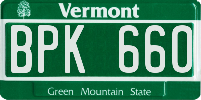 VT license plate BPK660