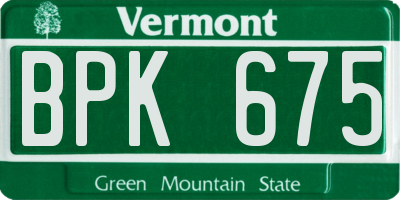 VT license plate BPK675
