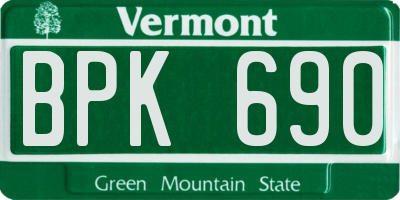 VT license plate BPK690
