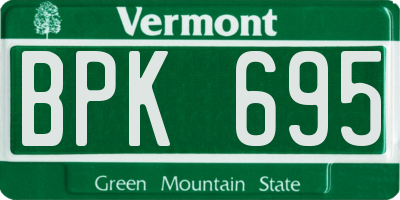 VT license plate BPK695