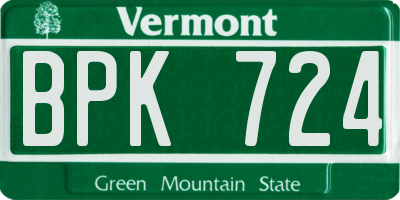 VT license plate BPK724