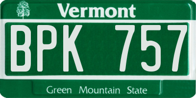 VT license plate BPK757