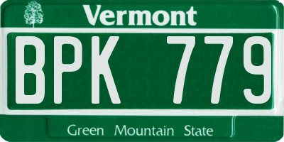 VT license plate BPK779