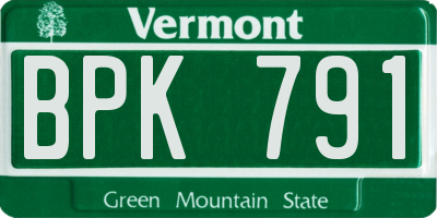VT license plate BPK791