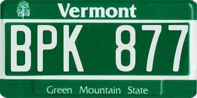 VT license plate BPK877