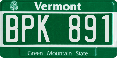VT license plate BPK891