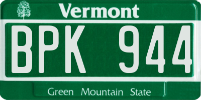 VT license plate BPK944