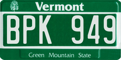 VT license plate BPK949