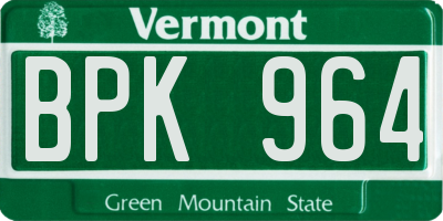 VT license plate BPK964