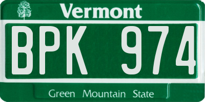 VT license plate BPK974