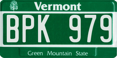 VT license plate BPK979