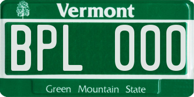 VT license plate BPL000