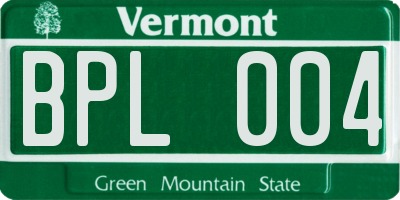 VT license plate BPL004