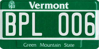 VT license plate BPL006