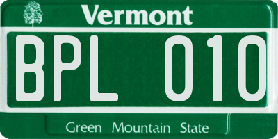 VT license plate BPL010