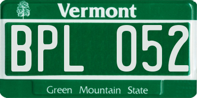 VT license plate BPL052
