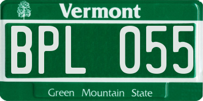 VT license plate BPL055