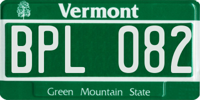 VT license plate BPL082
