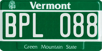 VT license plate BPL088