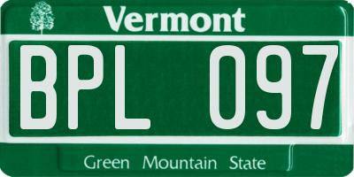 VT license plate BPL097