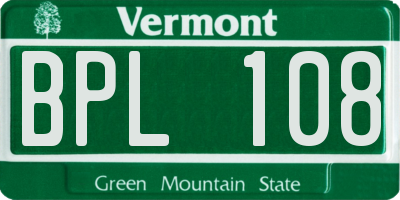 VT license plate BPL108