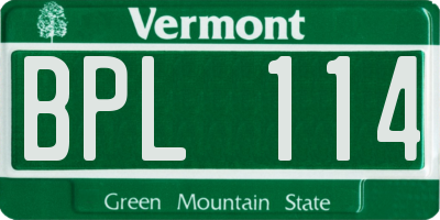 VT license plate BPL114