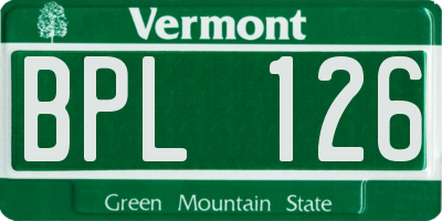 VT license plate BPL126