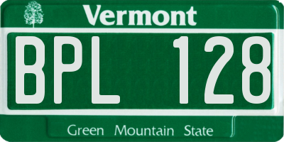 VT license plate BPL128