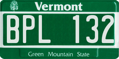 VT license plate BPL132