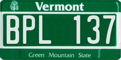 VT license plate BPL137
