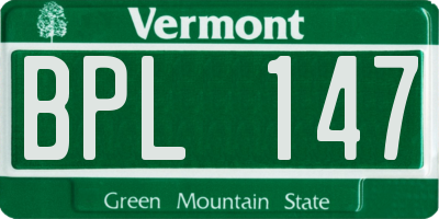 VT license plate BPL147