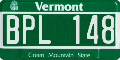VT license plate BPL148