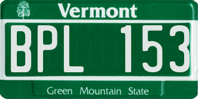 VT license plate BPL153