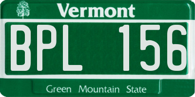 VT license plate BPL156