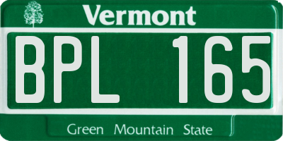 VT license plate BPL165