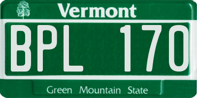 VT license plate BPL170