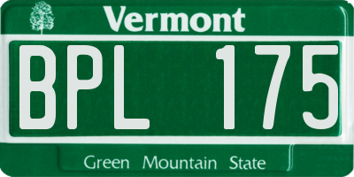 VT license plate BPL175